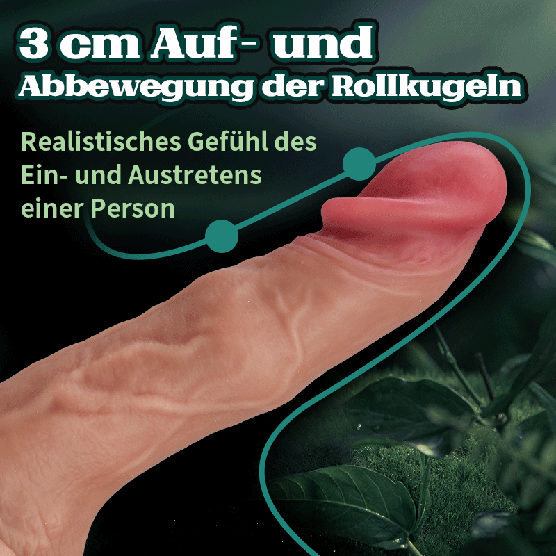 Dreifach-Funktion: Klopfen, Rollen, Vibrieren; realistischer, abnehmbarer Dildo