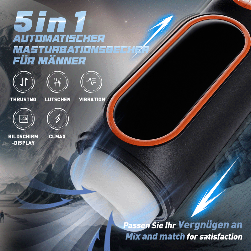Aufgerüstet 10 Stoßen Vibrieren Saugen Masturbator Cup