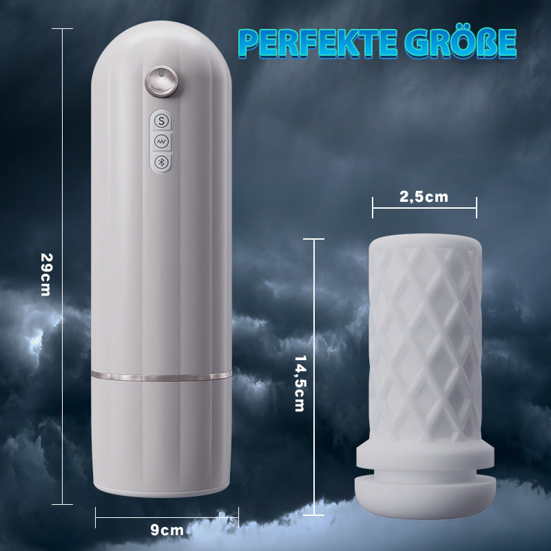 AcmeJoy Bluetooth stufenlos verstellbarer männlicher Masturbator mit Stoßheizung