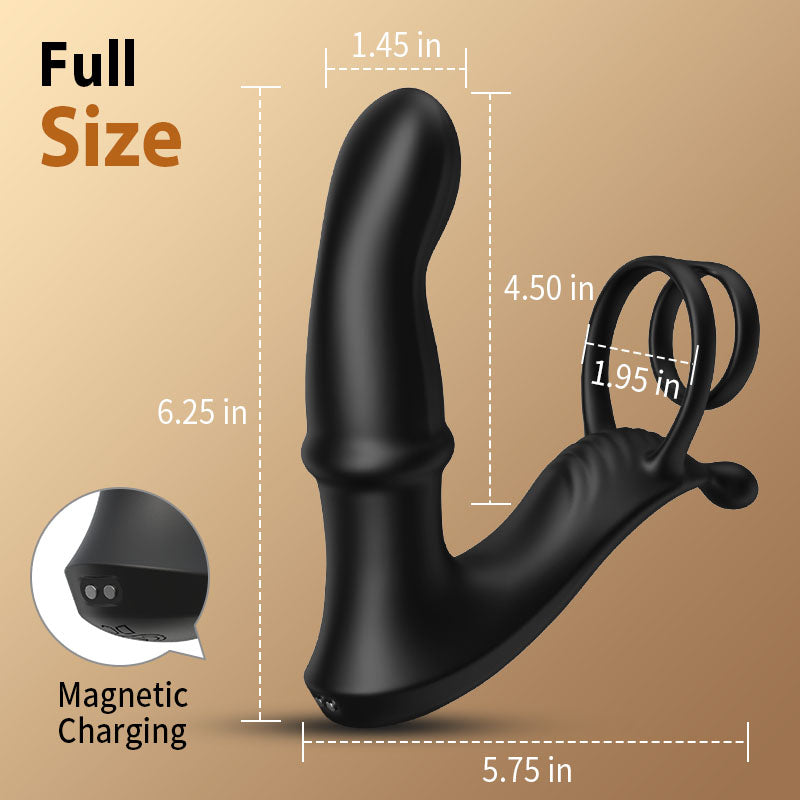 Acmejoy - Thrusting Prostate Massager With Double Cock Rings