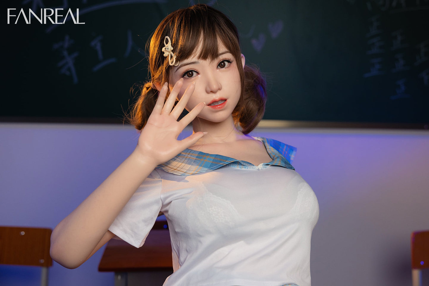 155cm/5ft1 F-cup Cute Silicone Asian Sex Doll with ROS Head - Mo