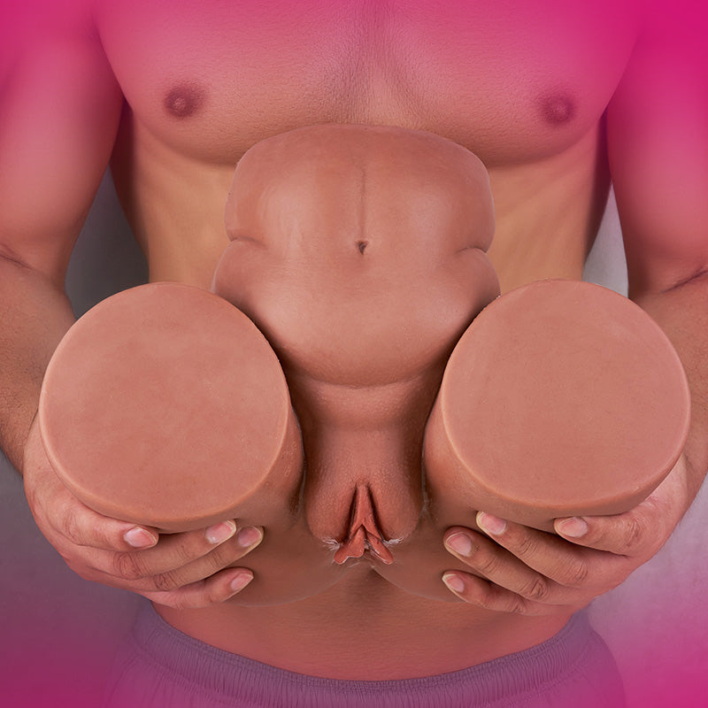 Acmejoy Carmela- Brown Big Ass Dual Tunne TPE Masturbator 10.5 LBS