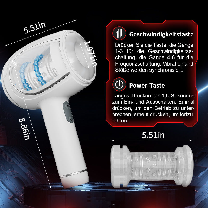 Handheld Automatische 6 Frequenz schiebende Vibration Männlich Masturbator