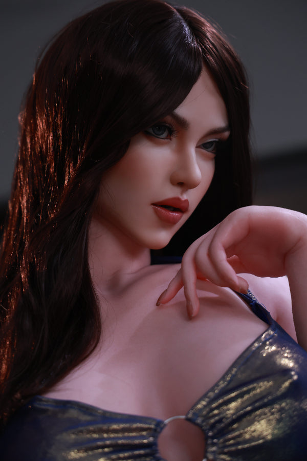 176cm/5ft9 E-cup Realistic Skin Texture Electronic Vibrating Vagina Silicone Sex Doll – Elena