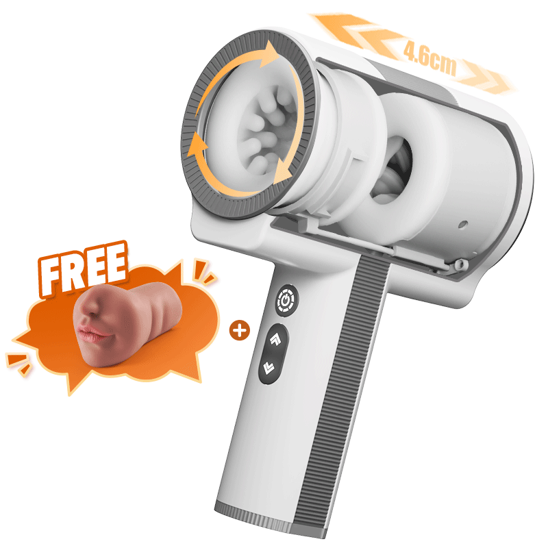 Doppelkopf 7 Vibration 5 Teleskoprotation Hand-Blowjob-Masturbator