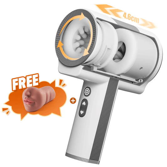 Doppelkopf 7 Vibration 5 Teleskoprotation Hand-Blowjob-Masturbator 