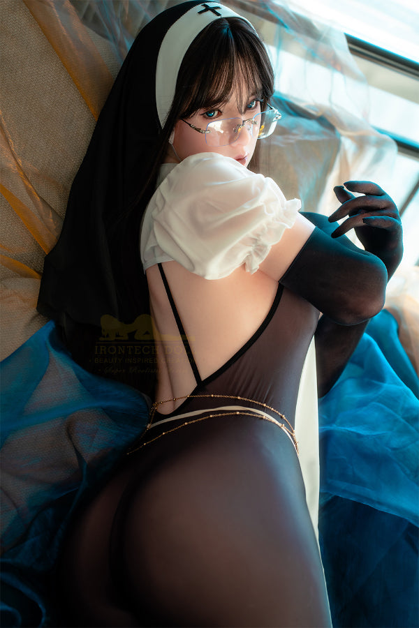 162cm/5ft4 A-Cup Lifelike Halloween Nun Silicone Love Doll - S37