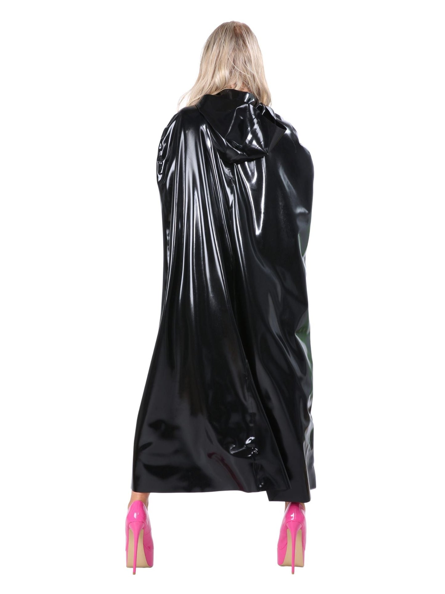 Latex/Rubber Long Hooded Cape