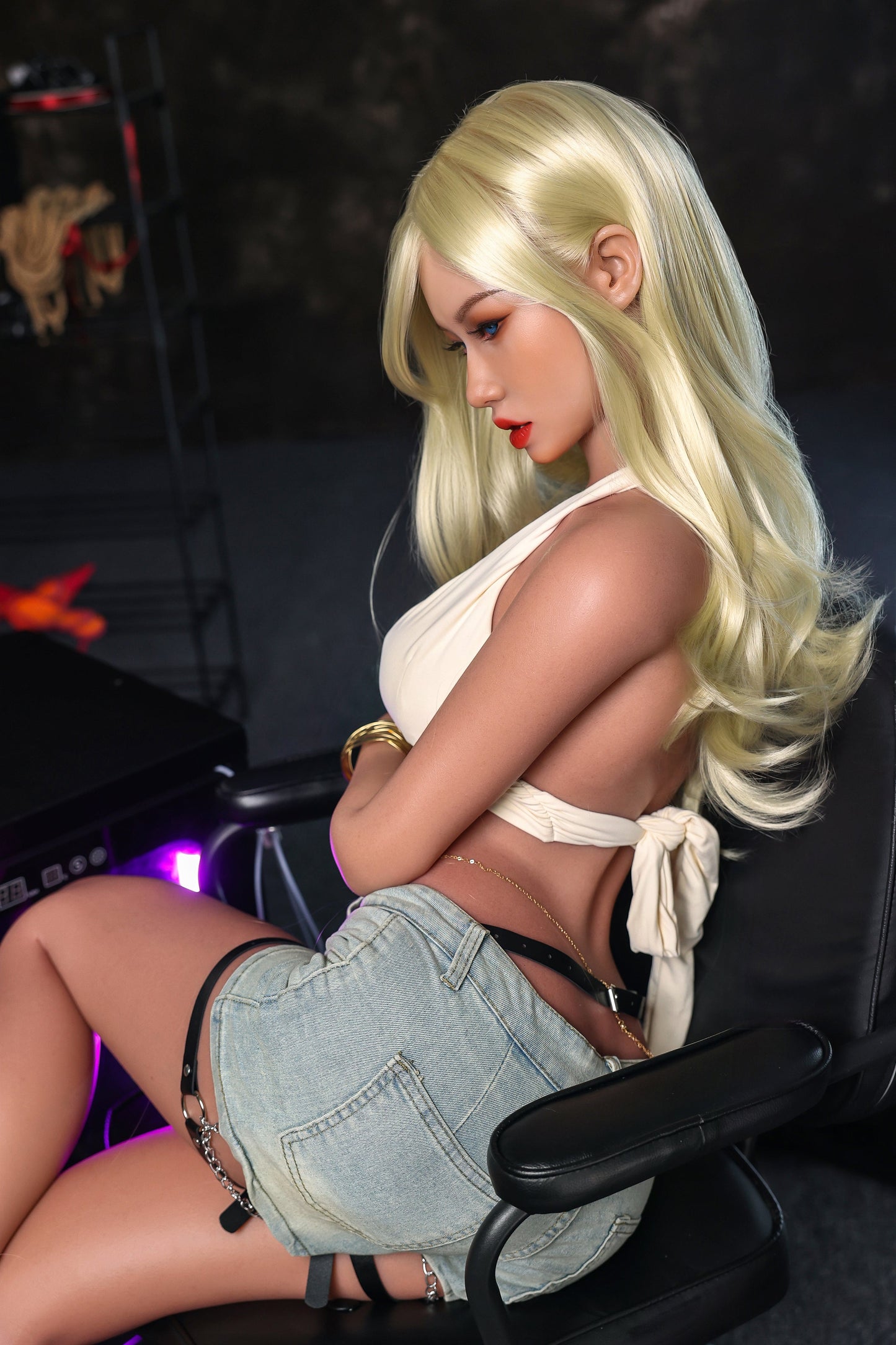 164cm/5ft5 A-cup Full Silicone Blonde Sex Doll - #612