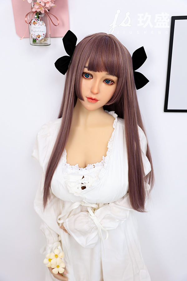150cm/4ft11 D-cup Medium Breast Silicone Head Sex Doll -#8_Shirley
