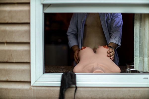 🔹CLM Classic🔹Gel Breasts Black Skin TPE Torso Sex Doll #157