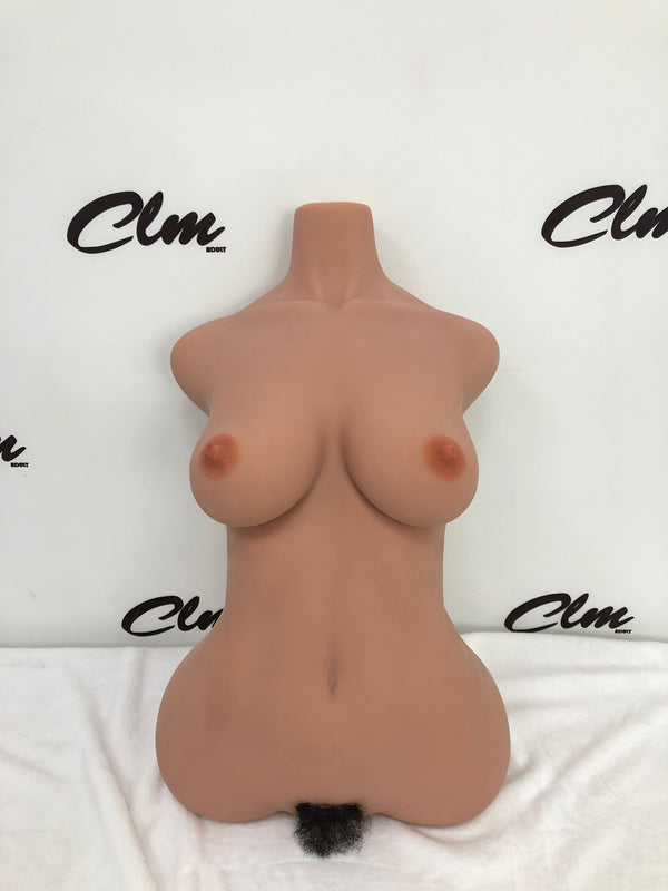 🔹CLM Classic🔹Gel Breasts Black Skin TPE Torso Sex Doll #157