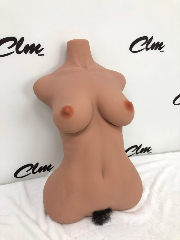 🔹CLM Classic🔹Gel Breasts Black Skin TPE Torso Sex Doll #157