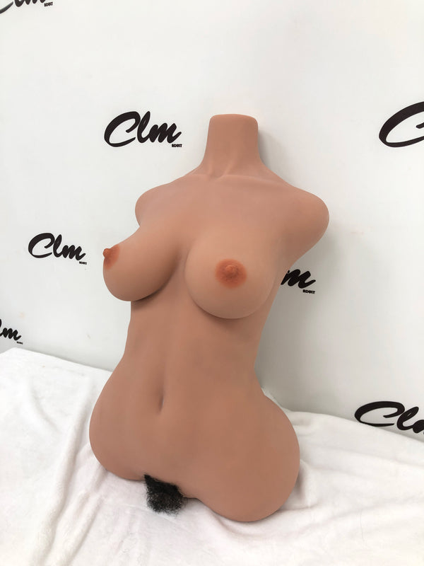 🔹CLM Classic🔹Gel Breasts Black Skin TPE Torso Sex Doll #157