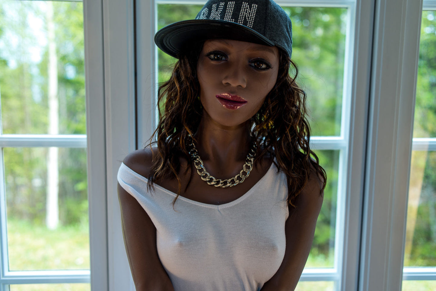 168cm/5ft6 A-cup Skinny Black TPE Sex Doll with 83#02