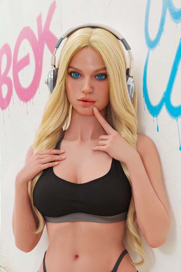 166cm/5ft5 H-cup Blonde Hybrid Sex Doll #AB4