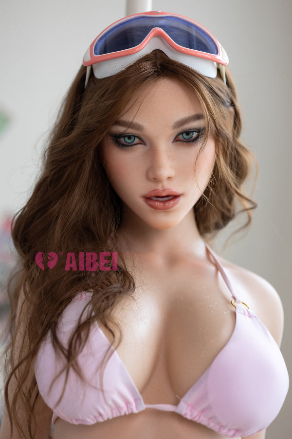 158cm/5ft2 F-Cup Movable Jaw Silicone Sex Doll #AB23 Aria White