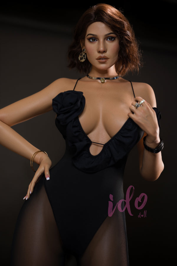 US In Stock - 167cm/5ft6 F cup Tanned Skin European Silicone BBW Sex Doll ID2(H)-1 Head