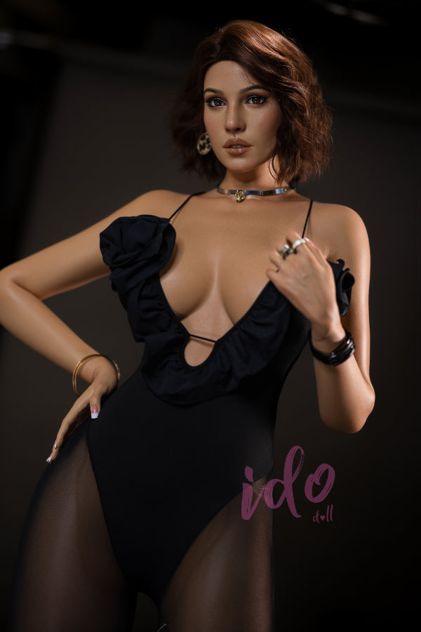 EU In Stock - 170cm/5ft7 F-cup Tanned Skin European Silicone Sex Doll ID2(H)-1 Head