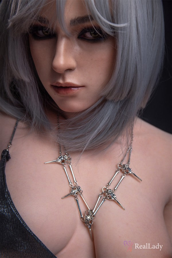 170cm/5ft7 D-Cup Tall White Hair Realistic Silicone Sex Doll - S38 Flora