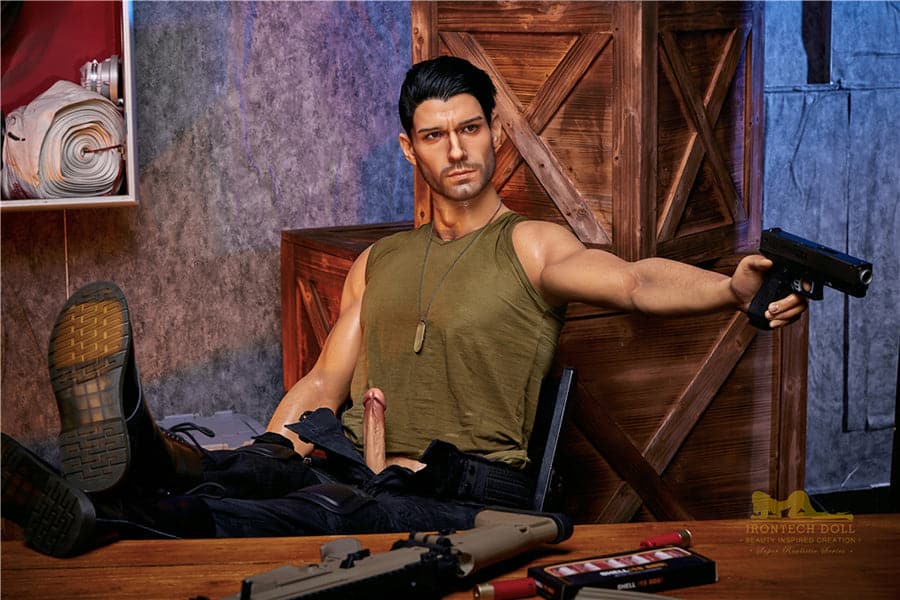 176cm Drew Mature Muscular Male Full Silicone Sex Doll