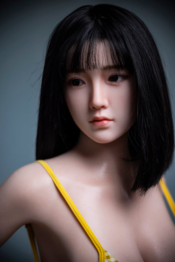 EU In Stock - 160cm/5ft3 D-cup Silicone Head Chinese Sex Doll with Short Black Hair - C36S
