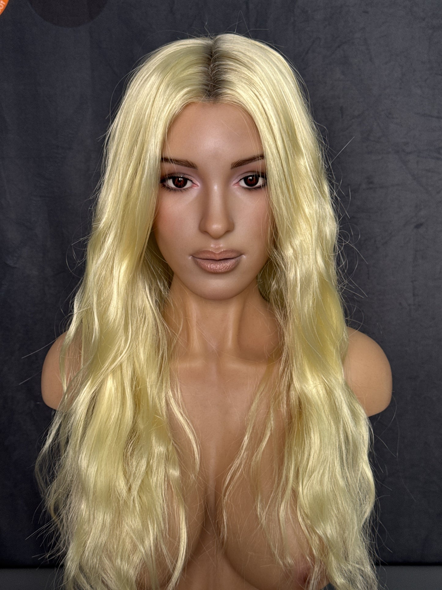 85cm/2ft9 G-cup Silicone Head Torso Sex Doll - Adele