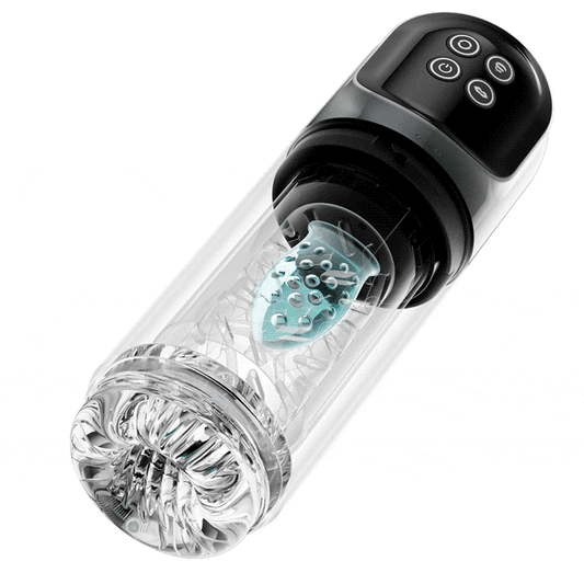 7 Saugen Dual-Temperatur SPA Boner Enlarger 7 rotierende 360° Massage Masturbator