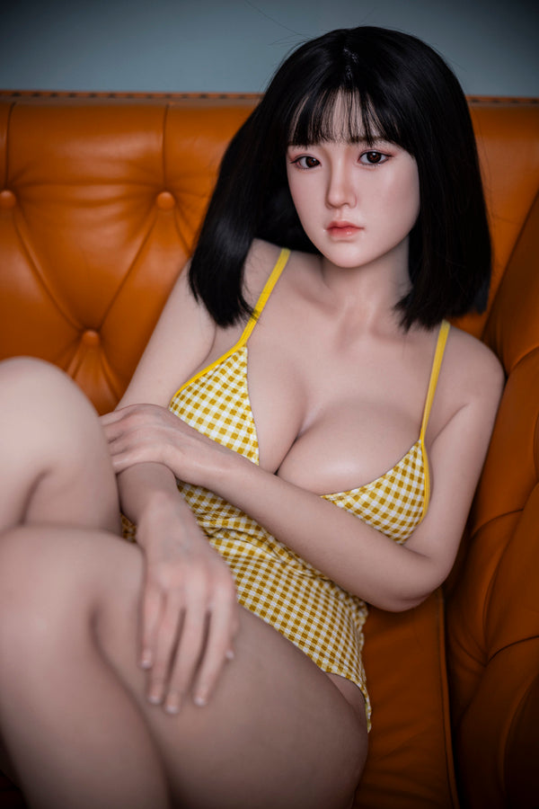 EU In Stock - 160cm/5ft3 D-cup Silicone Head Chinese Sex Doll with Short Black Hair - C36S