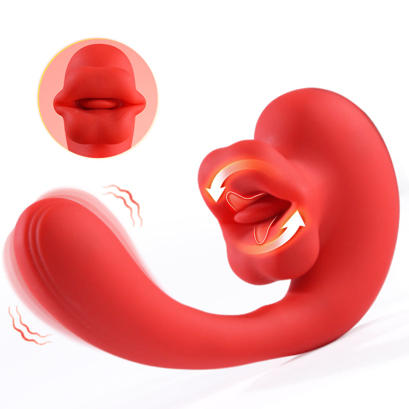 Acmejoy - Tongue Licking Vibrator with 10 Biting Clitoral Stimulators