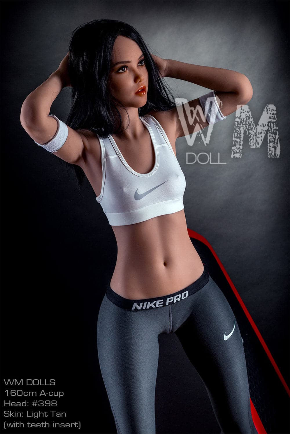 160cm/5ft3 A-Cup Beautiful Black Hair TPE Sex Doll with #398 Head