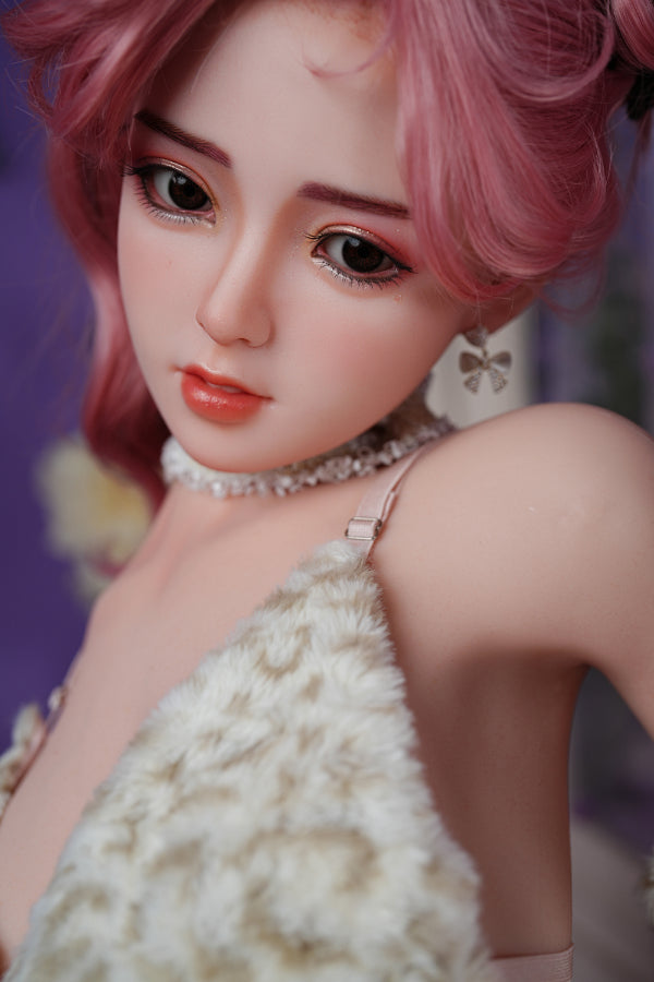 150cm/4ft11 D-cup Silicone Head Asian Sex Doll A62 with Red Hair - XLan