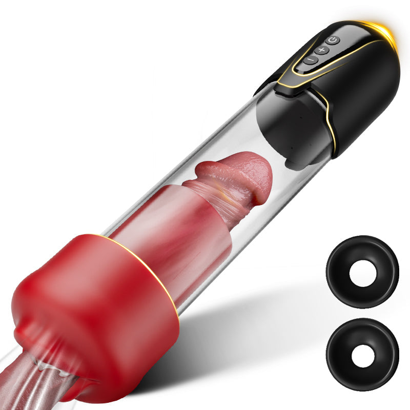 Red Fury Armour Acmejoy – 9 Suctions Penis Pump with Lifelike Mouth & Textured Tunnel