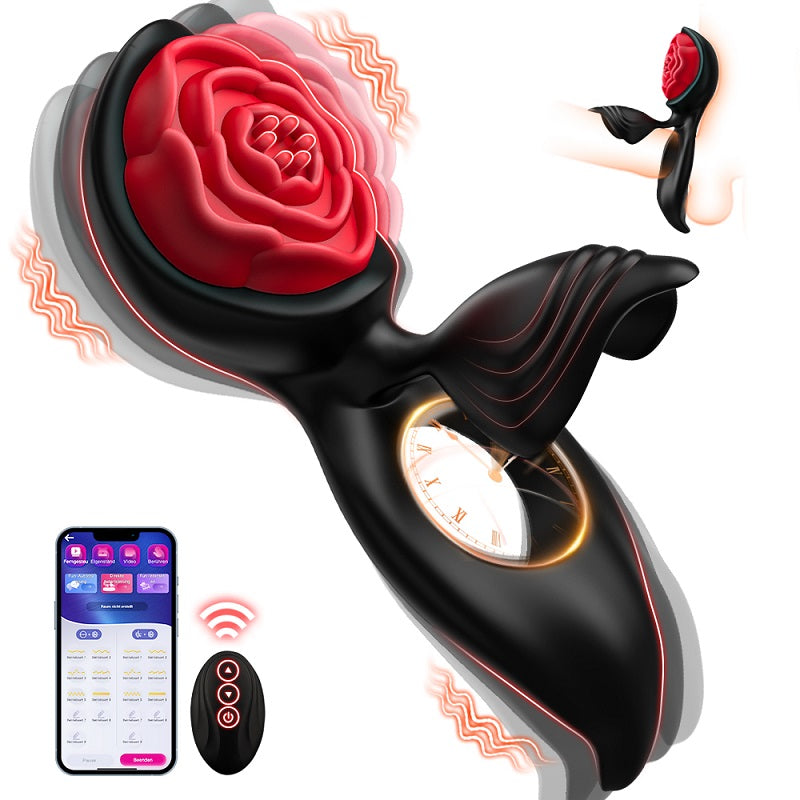 Vibromasseur à anneau pénien avec stimulateur de doigt de clitoris pour personnes avec 9 modes de vibration, jeu sexuel solo, sexe érotique 