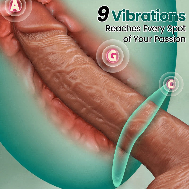 Acmejoy - 9 Vibration Strap-on Dildo for Gay Lesbian Couple Play