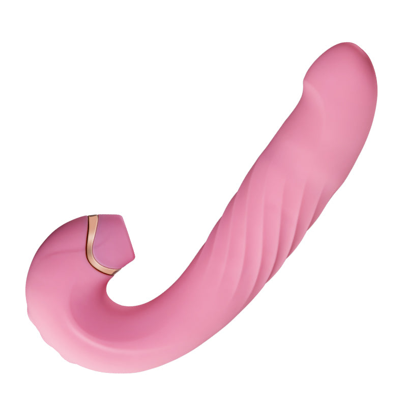 Weiblicher rosa Vibrator für Paare 10 Saugen Vibrieren 3 Stöße 