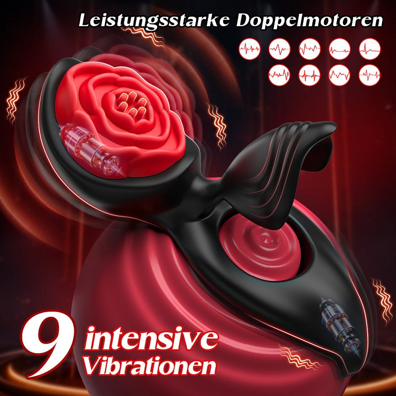 Vibromasseur à anneau pénien avec stimulateur de doigt de clitoris pour personnes avec 9 modes de vibration, jeu sexuel solo, sexe érotique 