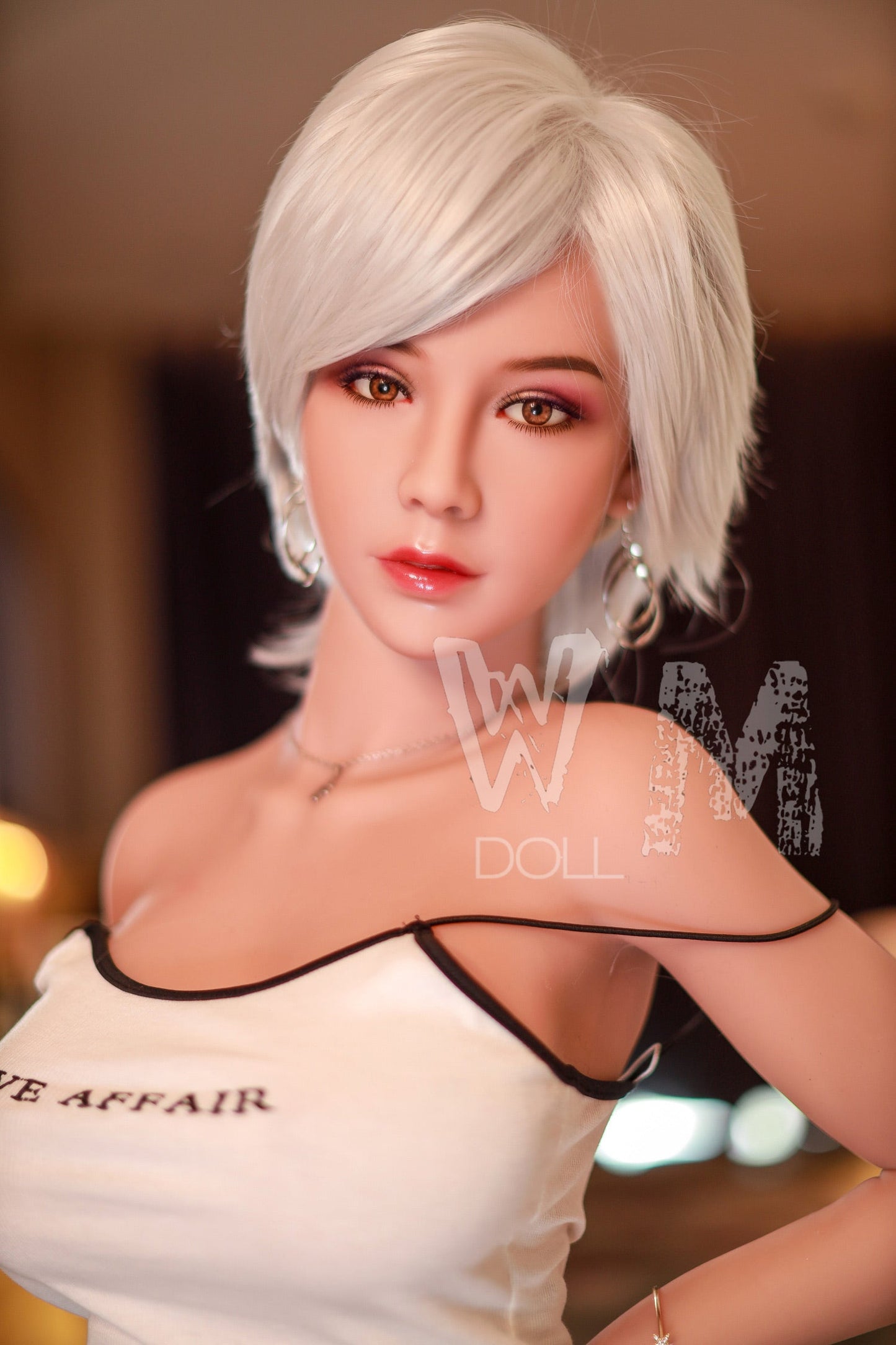 170cm/5ft5 D-cup Silver short hair TPE Sex Doll with #56 Head
