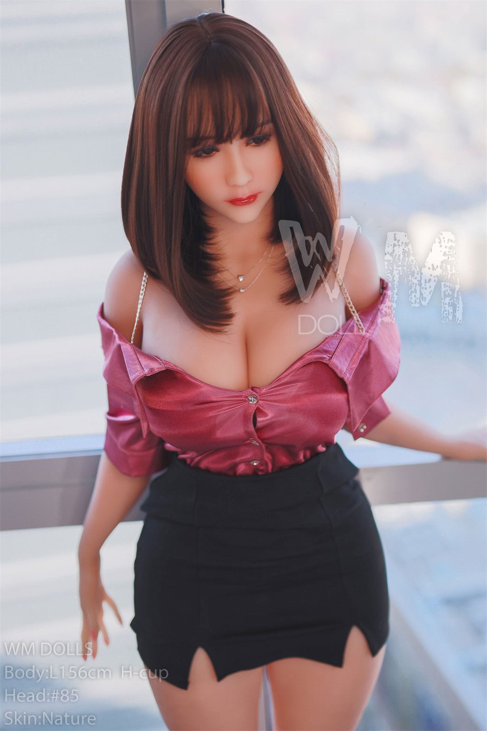 156cm/5ft1 H-Cup Thick Huge Boobs Big Booty TPE Sex Doll with #85 Head