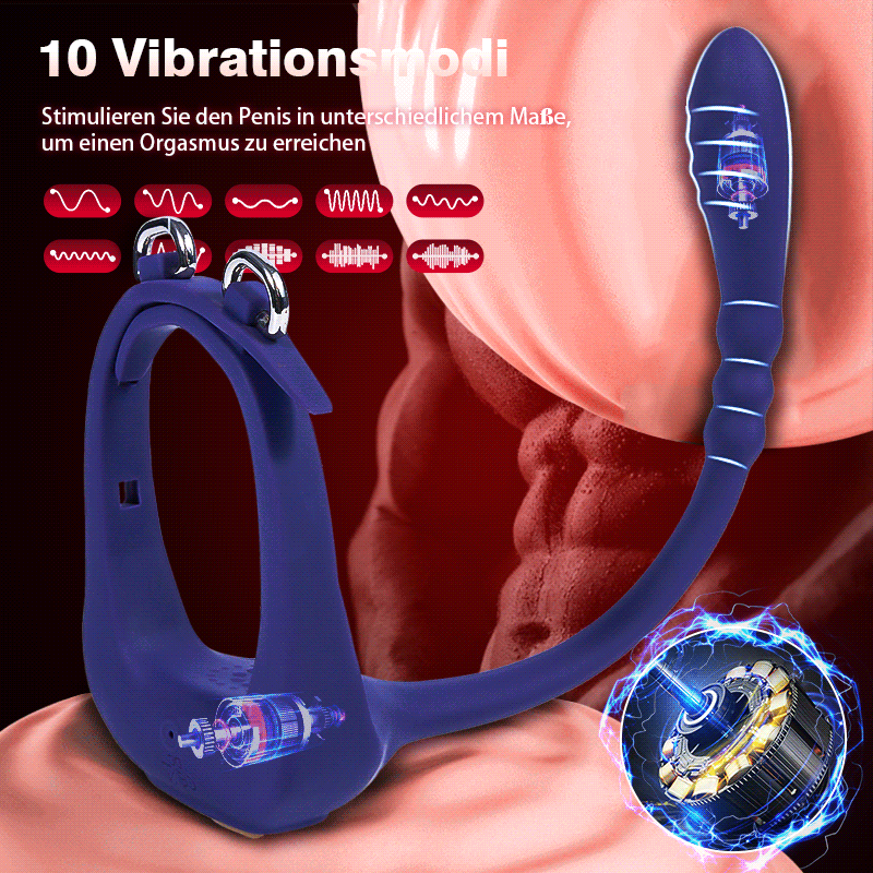 Herr der Ringe 10 Vibrierender Analmassager mit Penisring