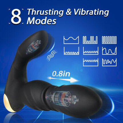 ACMEJOY Telescoping Vibration Butt Plug BKC ACMEJOY Telescoping Vibration Butt Plug BKC