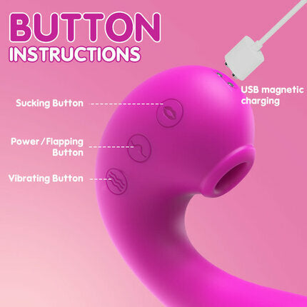 TRIPLE AROUSAL Clitoral Sucking 5 Licking 10 Vibrating Vibrator