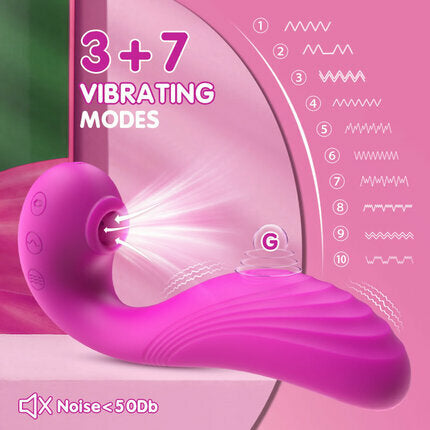 TRIPLE AROUSAL Clitoral Sucking 5 Licking 10 Vibrating Vibrator