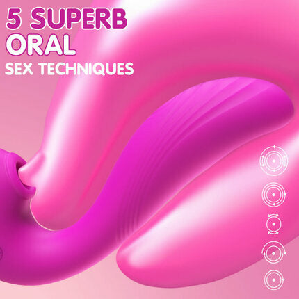 TRIPLE AROUSAL Clitoral Sucking 5 Licking 10 Vibrating Vibrator