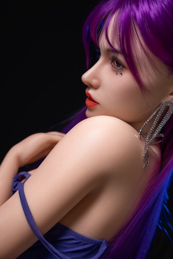 165cm/5ft5 D-cup Chinese Purple Hair Full Silicone Sex Doll - #644