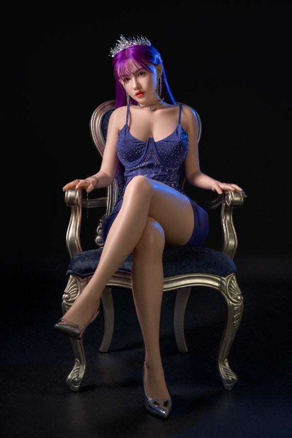 165cm/5ft5 D-cup Chinese Purple Hair Full Silicone Sex Doll - #644