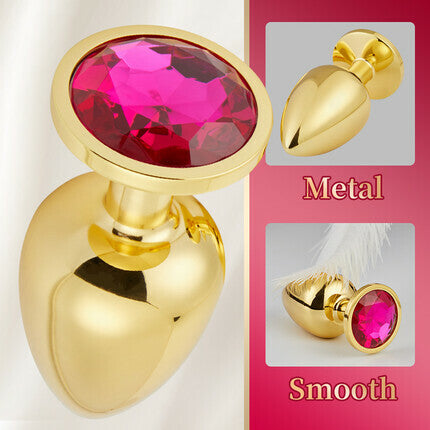 Acmejoy 3 Pieces Gold Butt Plug BKC Acmejoy 3 Pieces Gold Butt Plug BKC