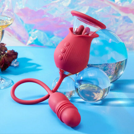 Acmejoy Rose 10 Gode-Vibrateur avec Jouets et Pieds, Stimulateur de Clito et de Brut 