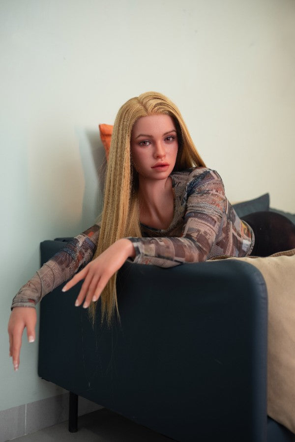 160cm/5ft3 D-cup Blonde Full Silicone Sex Doll – #688