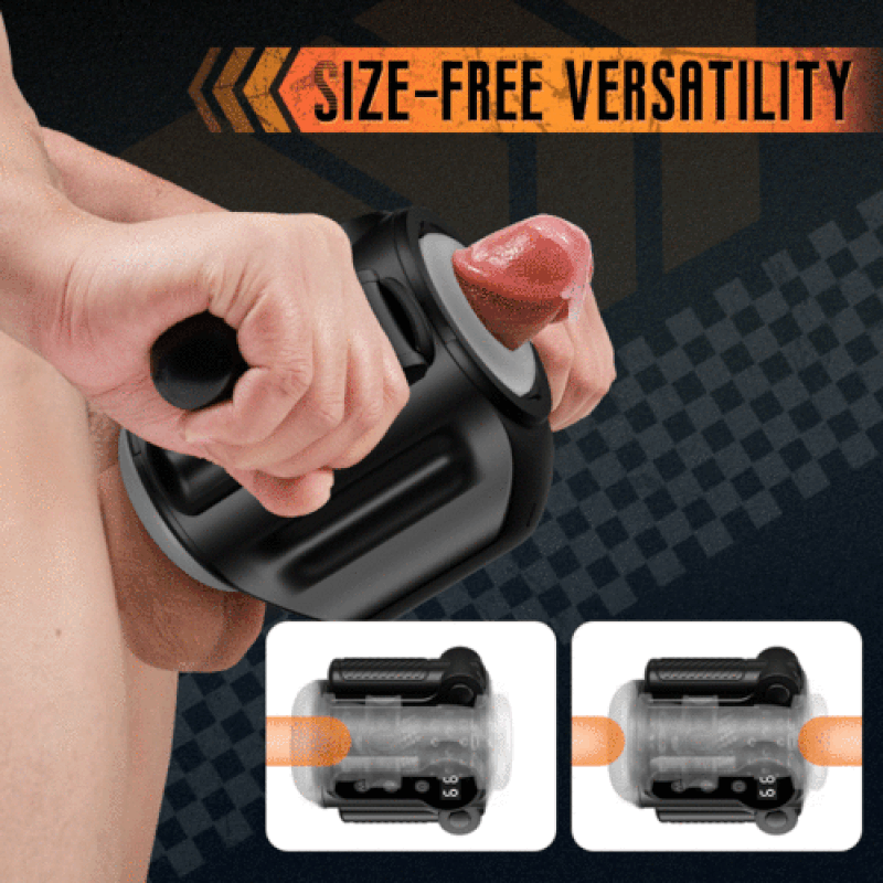 Automatischer Masturbator für Männer mit zwei Griffen und Stretch-Vibrationen mit 9 Frequenzen